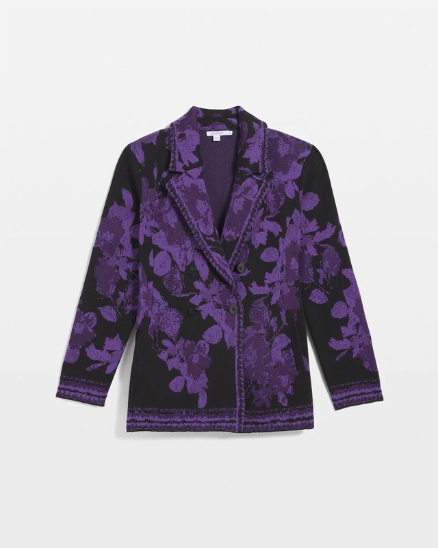 Double-Breasted Sweater Blazer - image 5